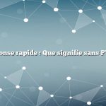 Réponse rapide : Que signifie sans PVC ?